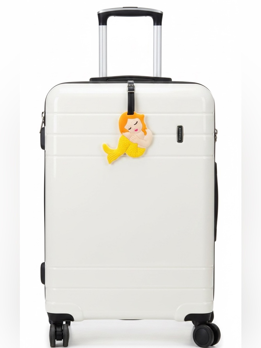Bright Yellow Mermaid Tail  Siren Beach Ocean 4.5" Rubber Travel Luggage Tag